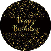 Lofaris Rose Gold And Black Happy Birthday Circle Backdrop